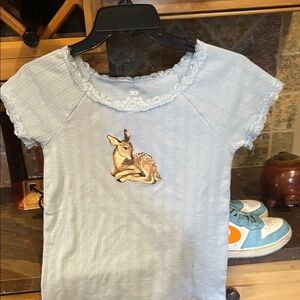 SO Light Blue Kids Tee with Deer Patch